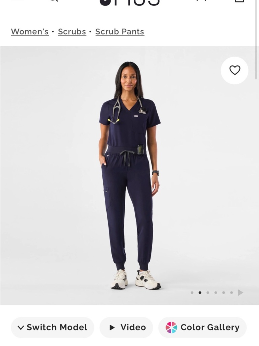Figs Navy Women's Jogger Scrub Pants